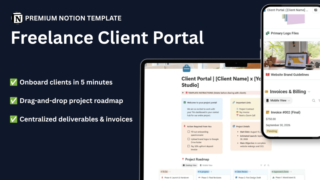 Freelance Client Portal Notion Template